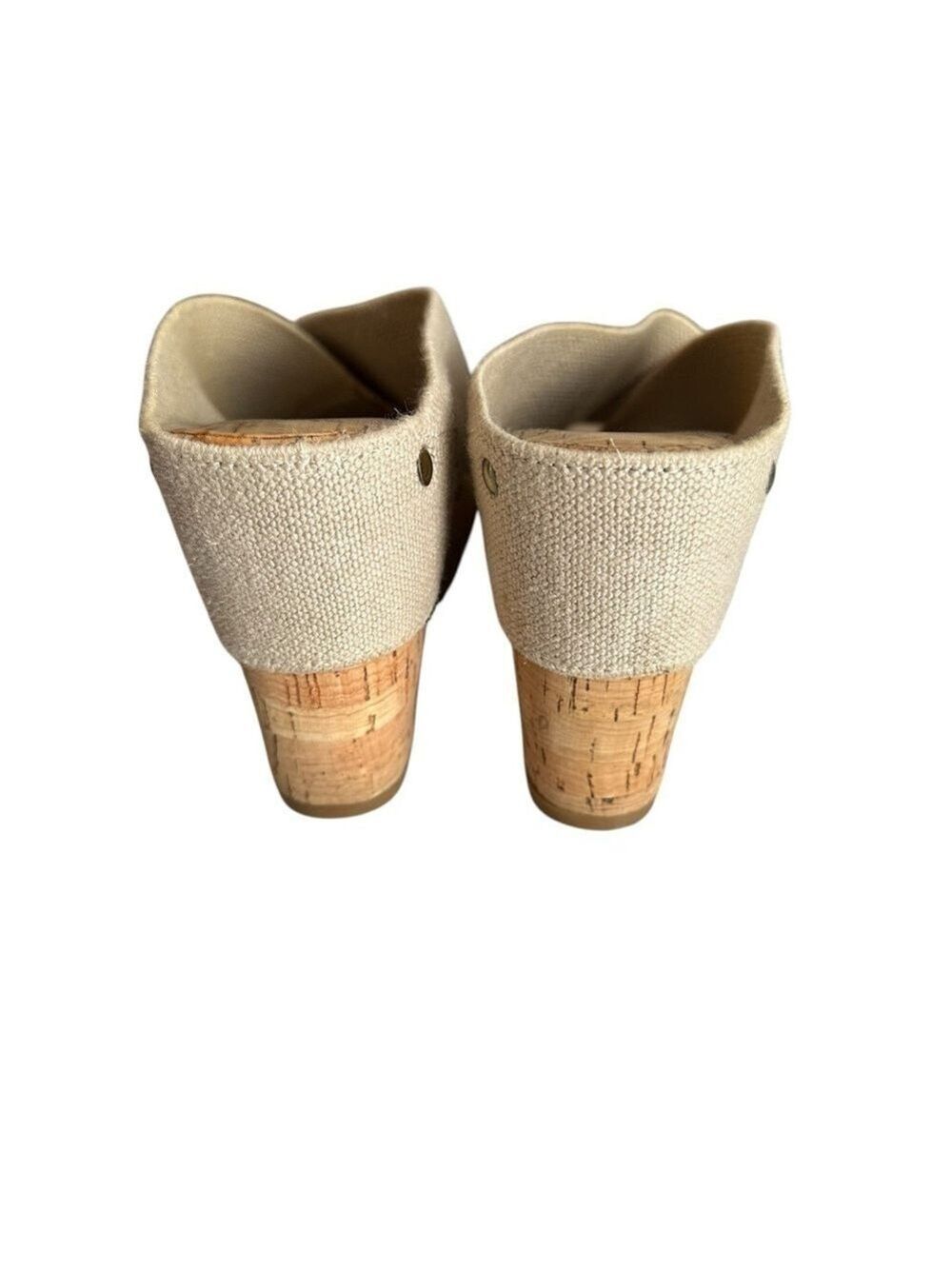 Lucky Brand Miller 2 Cork 4 Inch Wedge Heel Sandals Cream & Tan Women’s Size 8.5 - Picture 3 of 7